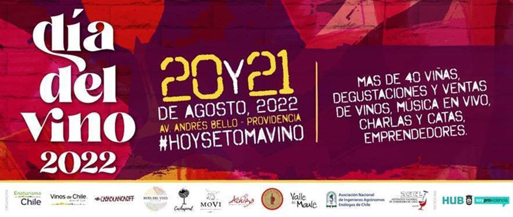 Celebra el Día del Vino 2022  con gran fiesta en Providencia el 20 y 21 de agosto 