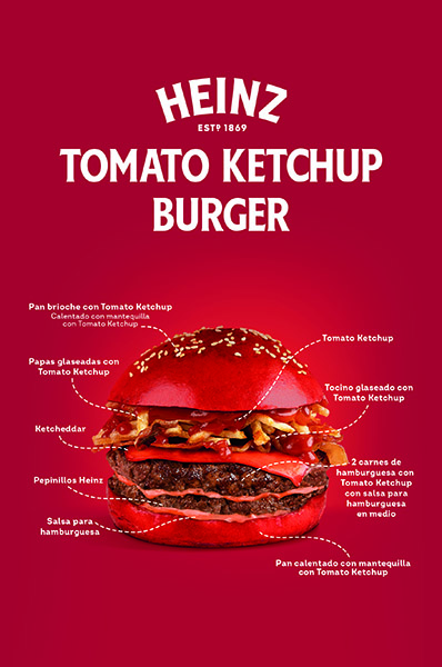 Disfruta una hamburguesa única en su tipo: la Heinz Kétchup Burger