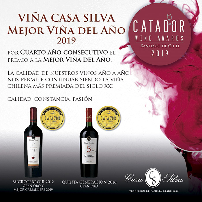 Casa Silva Catad'Or Wine Awards 2019