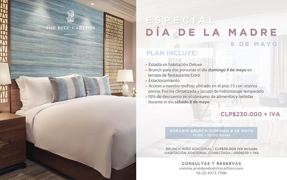 Especial día de la madre: sorpréndela con lo mejor junto a  The Ritz- Carlton, Santiago y su variedad de opciones para regalar